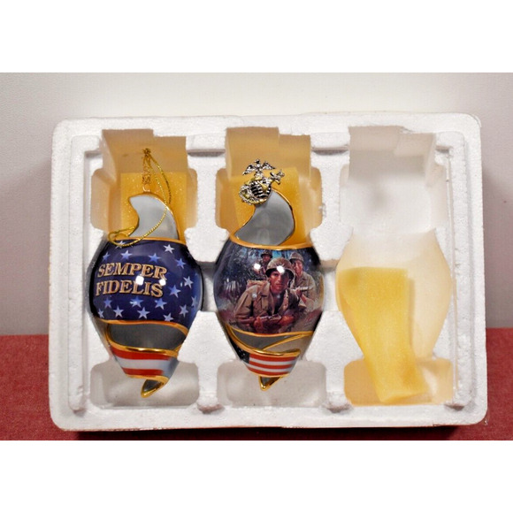 The Bradford Editions 87376 Faithful to the Flag Christmas Ornaments (Missing 1) - Picture 1 of 6